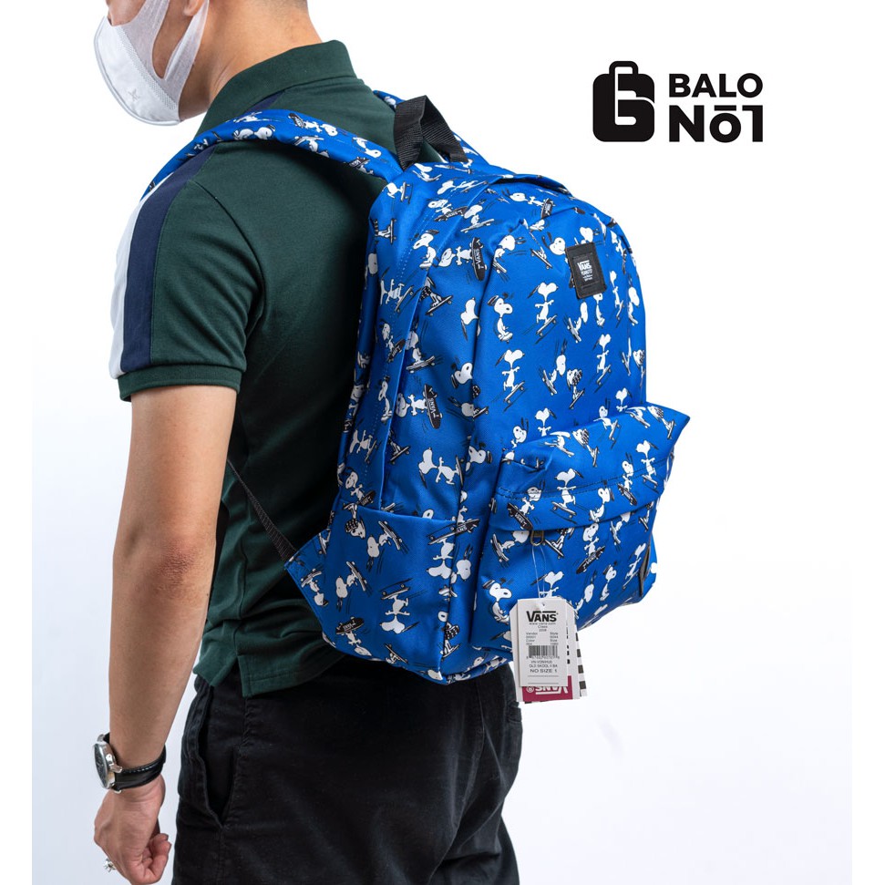 [BALO_NO.1] Balo đi học du lịch Vans Peanuts Blue Backpack