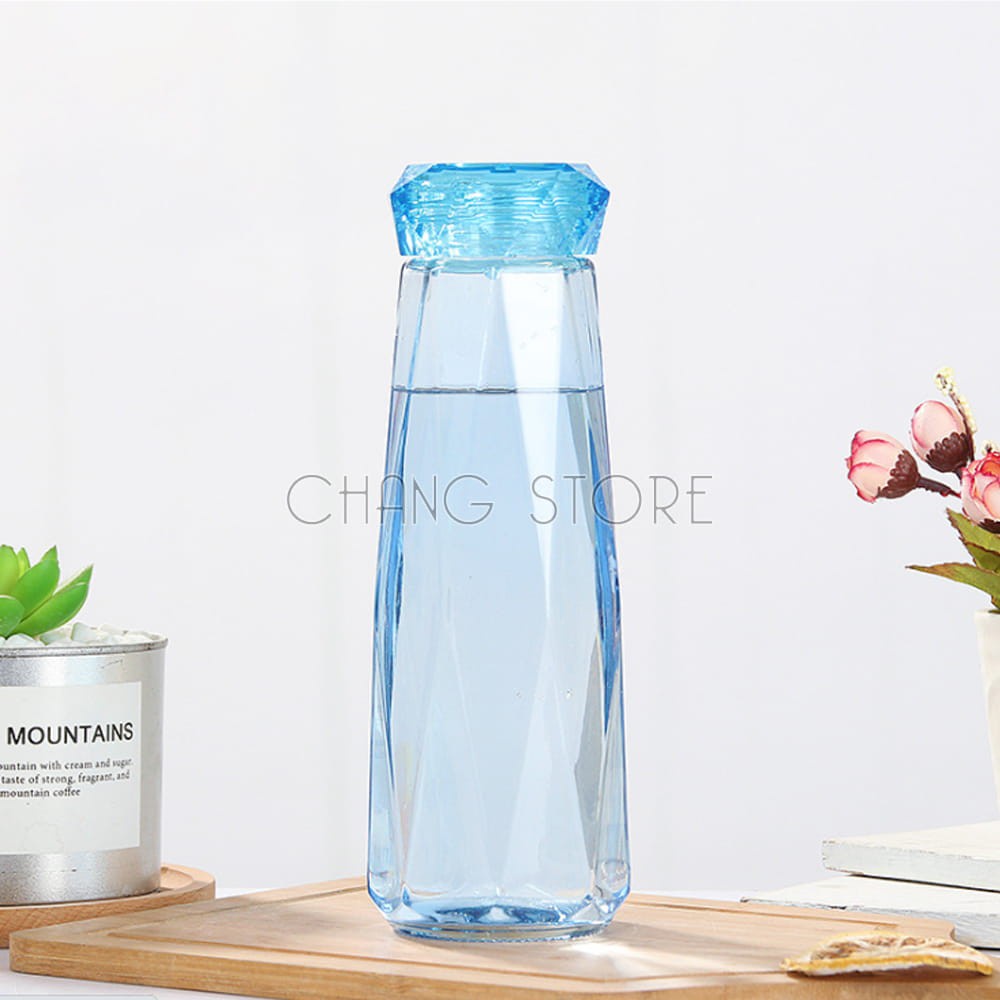 Bình thủy tinh kim cương nhiều màu 450ml cải tiến siêu nhẹ, siêu chịu nhiệt tiện lợi