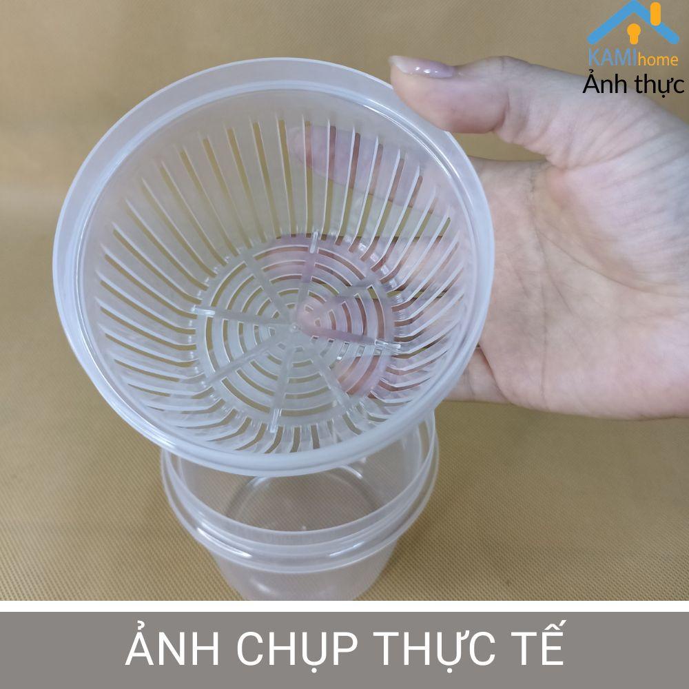 Hộp nhựa bảo quản thực phẩm 2 lớp tách nước tăng thời gian bảo quản trong tủ lạnh KM 20105