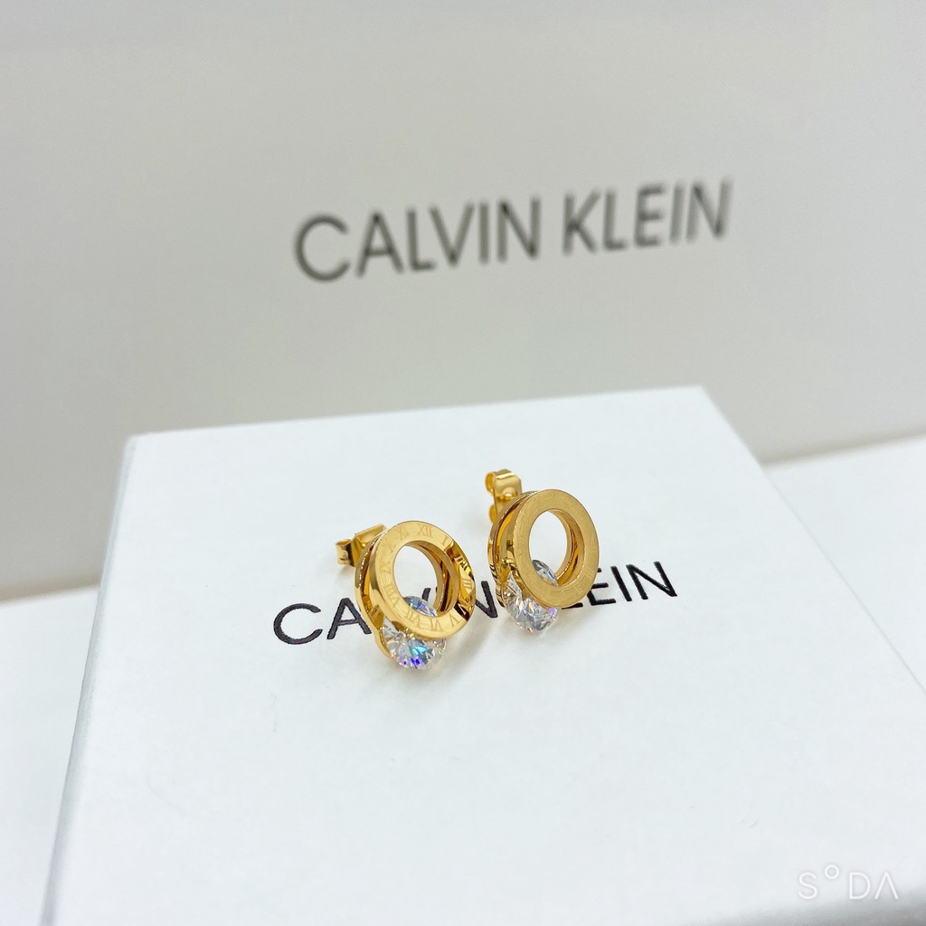 [FreeShip] Bông tai nữ titan la mã đính đá E4-107a - CAM KẾT KHÔNG BAY MÀU