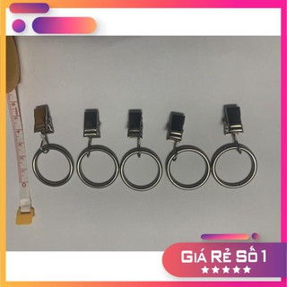 Móc treo rèm kèm khoen tròn dạng kẹp tiện dụng bộ 10 chiếc
