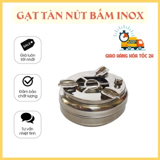 Gạt tàn nút bấm inox 2 ngăn tiện dụng