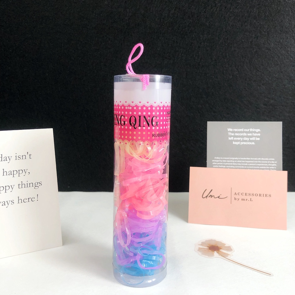 Dây Cột Tóc Cao Su Sét Hộp Dành Cho Em Bé Nhiều Màu Umi ST