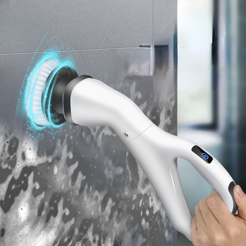 Chổi chà sàn nhà vệ sinh, cây cọ bồn cầu, toilet đa năng - Tự động chải sạch mạnh mẽ-Kèm 4 đầu thay thế tiện lợi