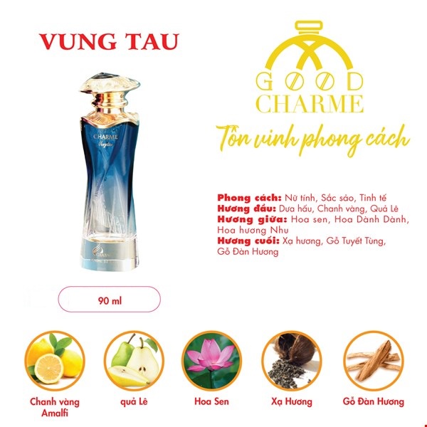 Nước hoa nữ Charme Vung Tau 90ml nữ tính sắc sảo tinh tế
