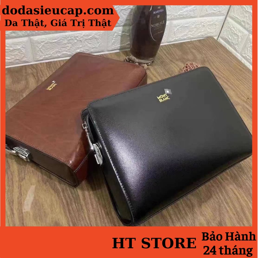 Clutch, Ví Cầm Tay Thời Trang Nam Cao Cấp Da Bò Khoá Số Mont Blanc VMB01