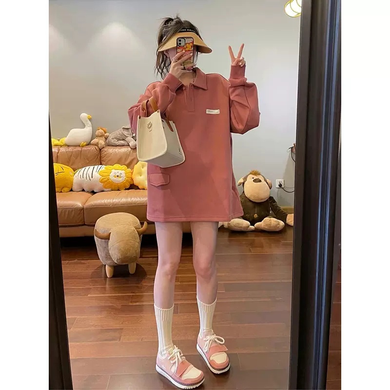 Áo Hoodie Nữ Dài Tay Cổ Tròn Thời Trang Hàn