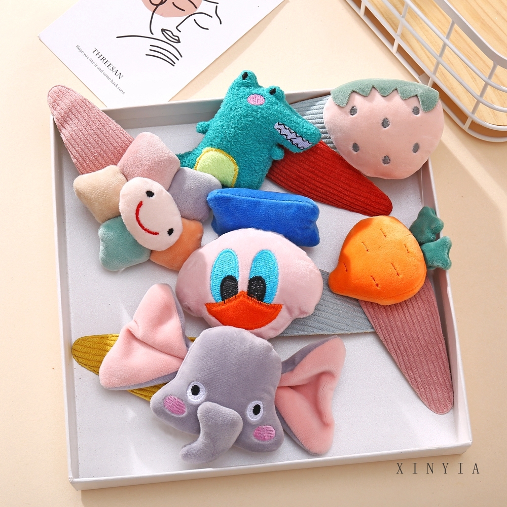 Kẹp tóc bằng lông họa tiết hoạt hình Disney thời trang Hàn Quốc cho nữ