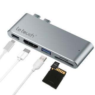 Bộ chia cao cấp Le Touch (Canada) 5 in 1 cho Macbook (USB-C, USB 3.0, SD/ Micro SD, HDMI)
