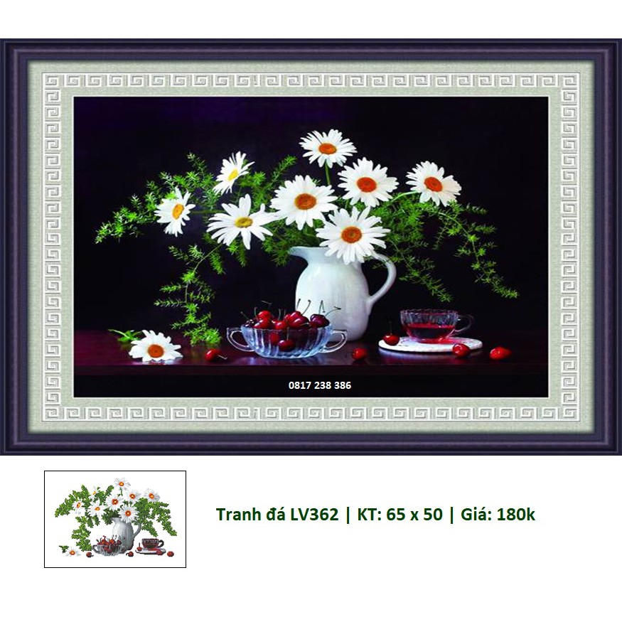 Tranh đính đá bình hoa LV362 (65 x 50 cm)