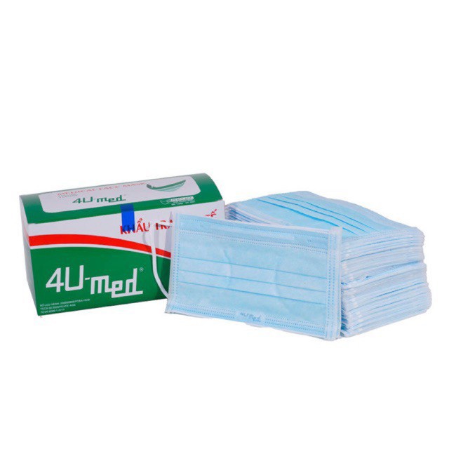 Khẩu trang y tế 3 lớp 4u-Med hộp 50 cái