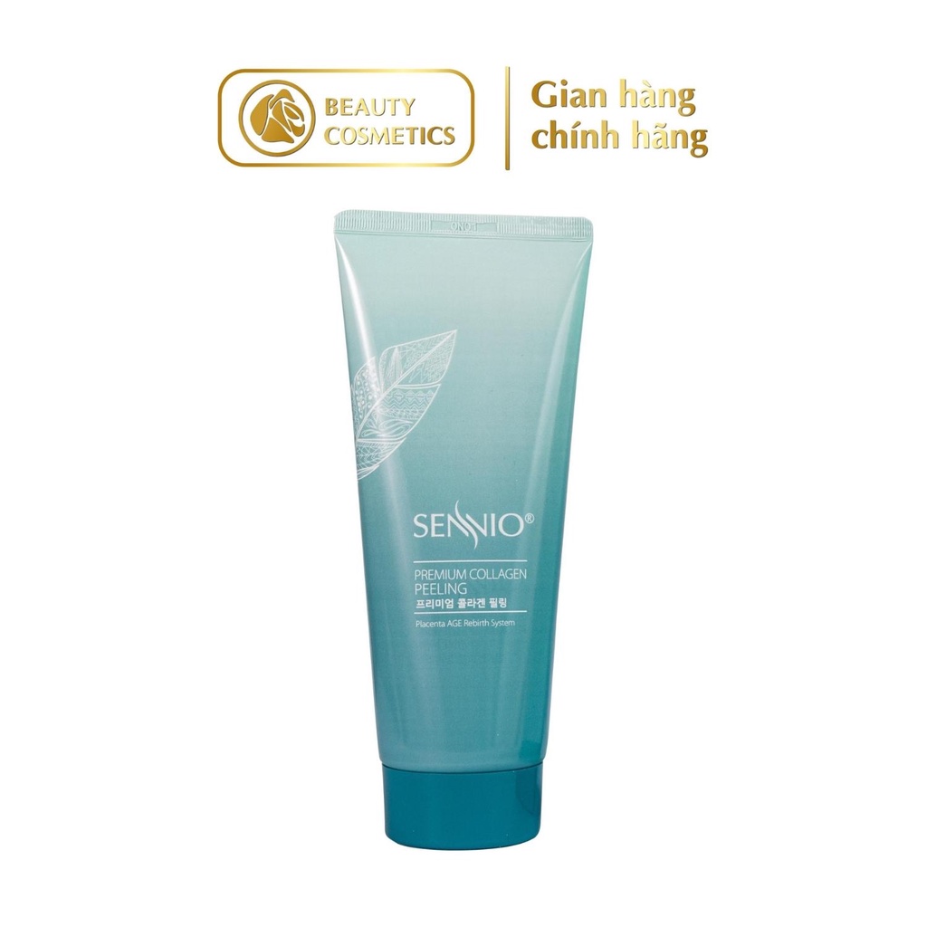 Gel tẩy tế bào chết mặt bổ sung Collagen Sennio Premium Collagen Peeling sạch sâu phù hợp cho da dầu mụn 180ml SNO 806