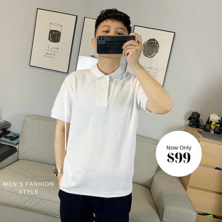 Áo POLO màu TRẮNG - Áo phông Trơn Nam Nữ,ngắn tay có cổ,vải cao cấp không xù,co dãn 4 chiều. Nhận IN ẤN theo yêu cầu