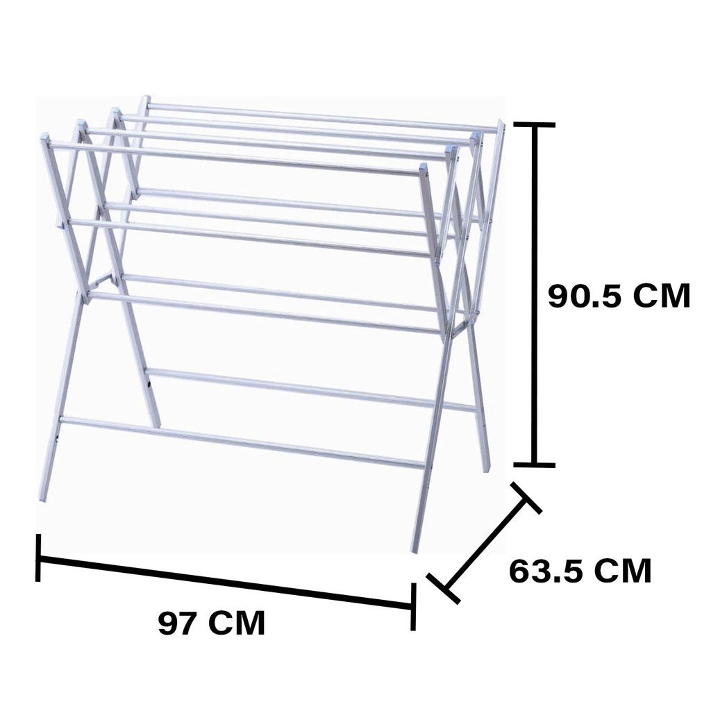 HomeBase PLIM Cây phơi đồ 11 thanh phơi có thể gấp được bằng nhôm trọng lượng nhẹ 2.5kg Thái Lan W97xD63.5xH90.5 Cm