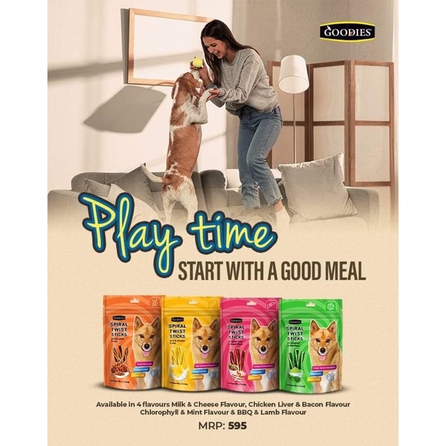 [ 450g ] Xương gặm sạch răng cao cấp Goodies Spriral Stix