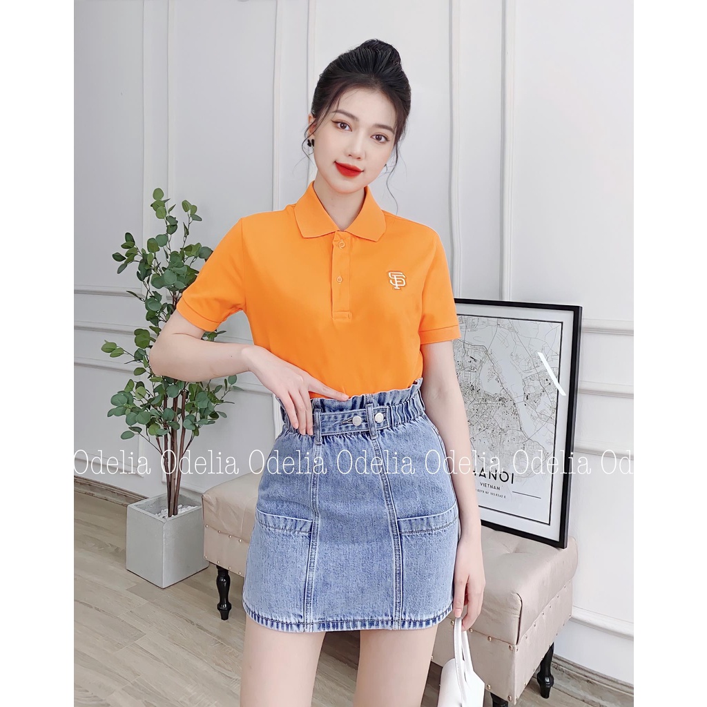 Áo thun polo Odelia họa tiết thêu nổi - A6015