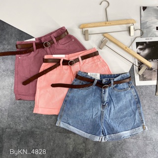 Quần SHORT Jeans lưng cao kèm thắt lưng