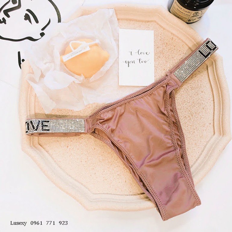 QUẦN LÓT ĐÍNH ĐÁ LỌT KHE CAO CẤP sang trọng - Shop đồ lót nữ đẹp dễ thương chất thun lạnh mát màu hồng xanh đen đỏ