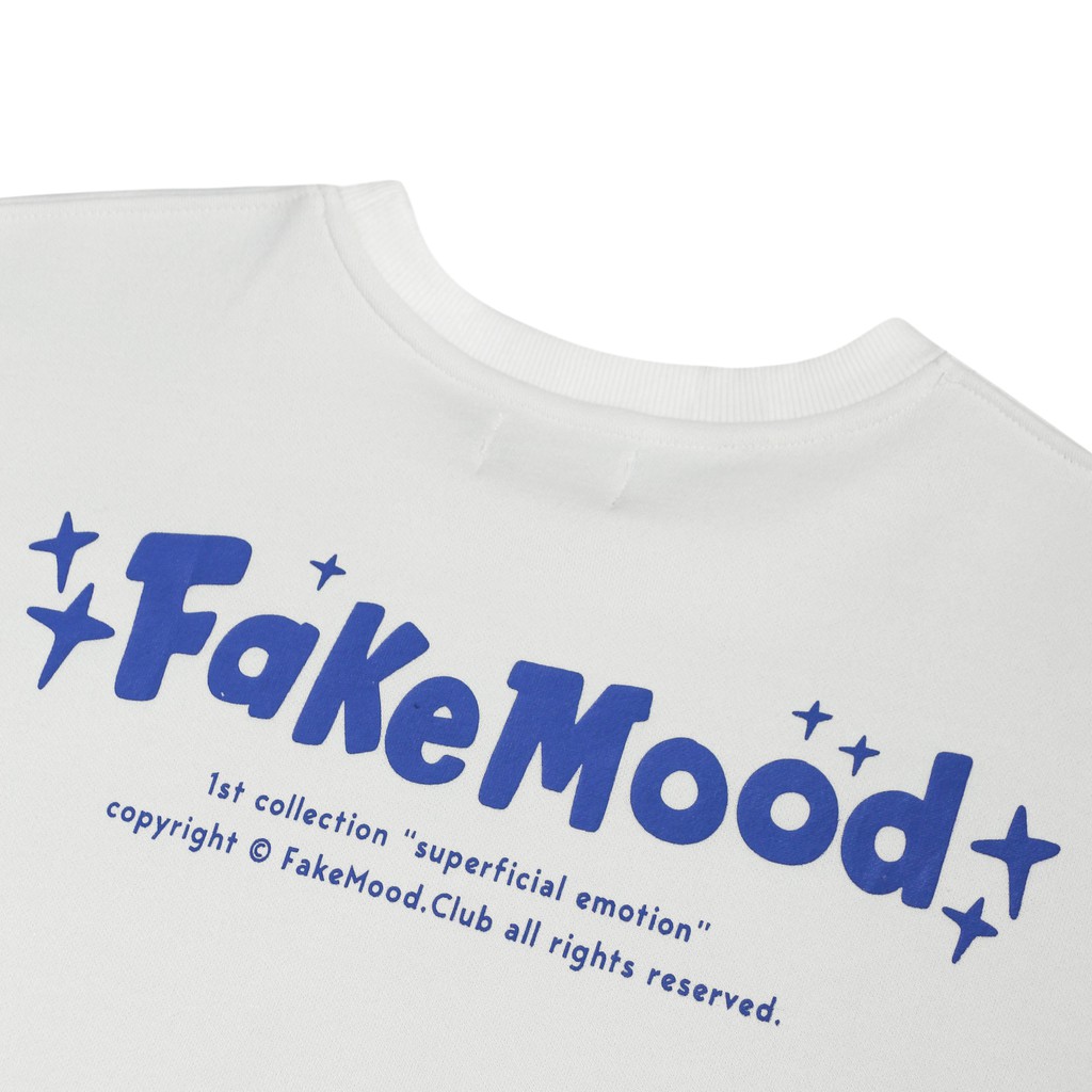 Áo Nỉ theFakemoodClub Tay Dài Cổ Tròn Oversize (Màu Kem)