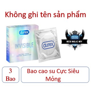 Bao cao su durex invisible siêu siêu mỏng hộp 3 cái