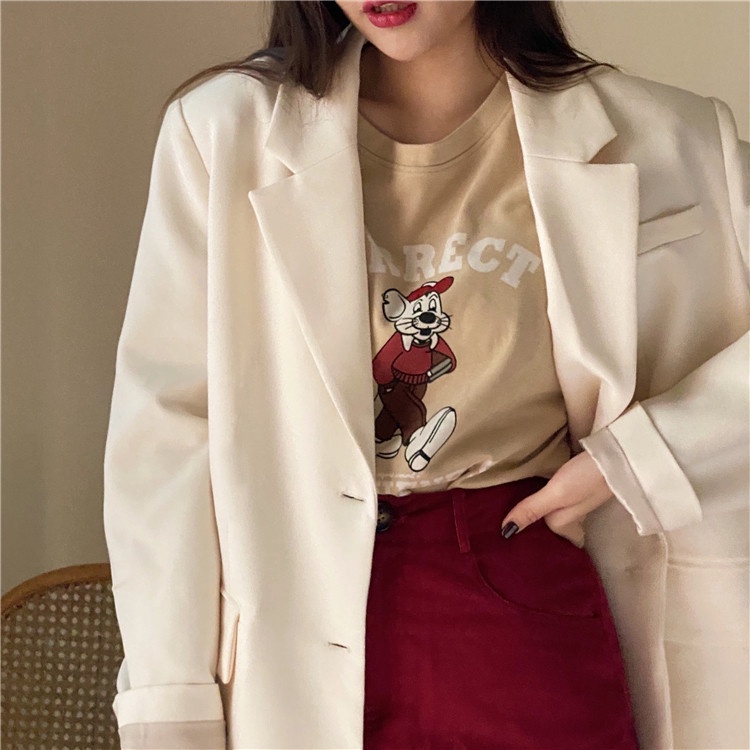 Áo Khoác blazer Dáng Rộng Phong Cách Hàn Quốc Thời Trang Xuân Thu Cho Nữ