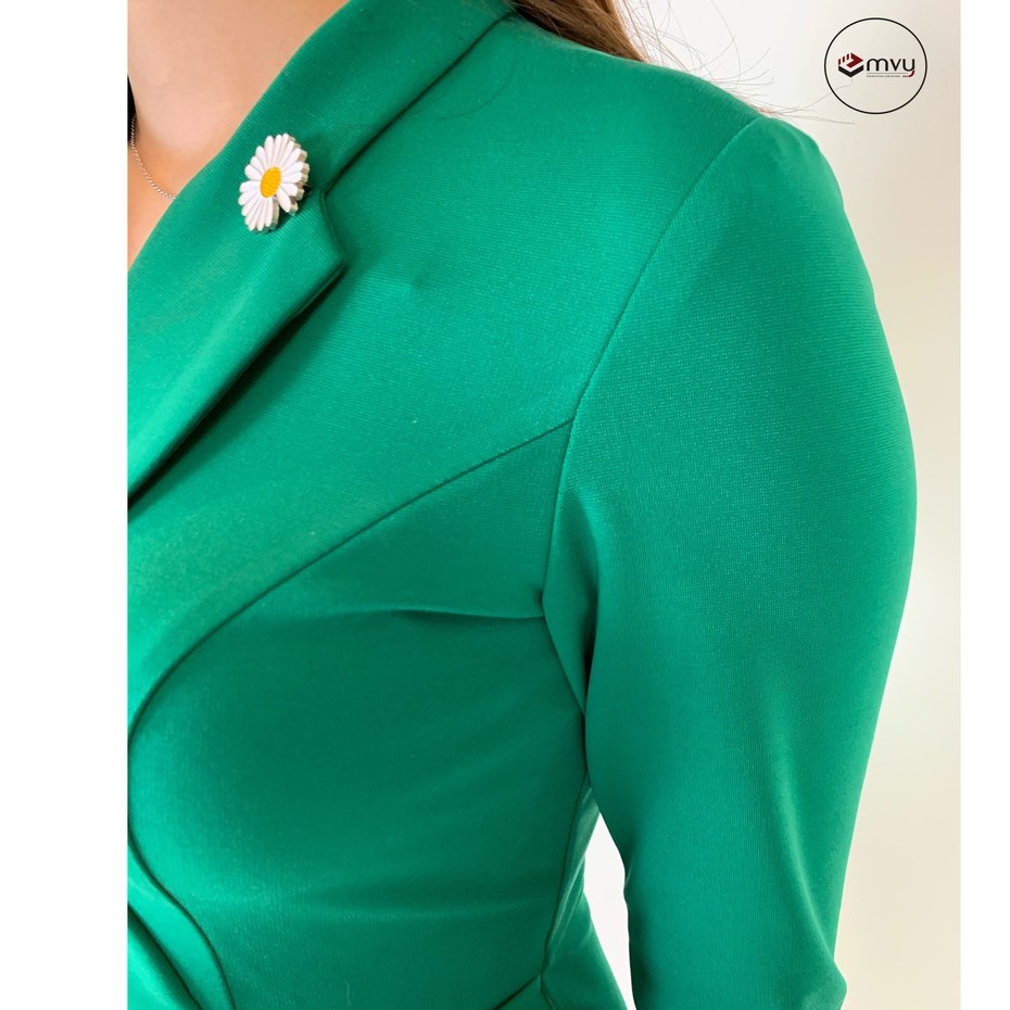 [Mã WAST99 hoàn 12k xu đơn 99k] Đầm Body Cổ Vest phối li eo, tôn dáng ,thanh lịch Emvy - V91 | BigBuy360 - bigbuy360.vn