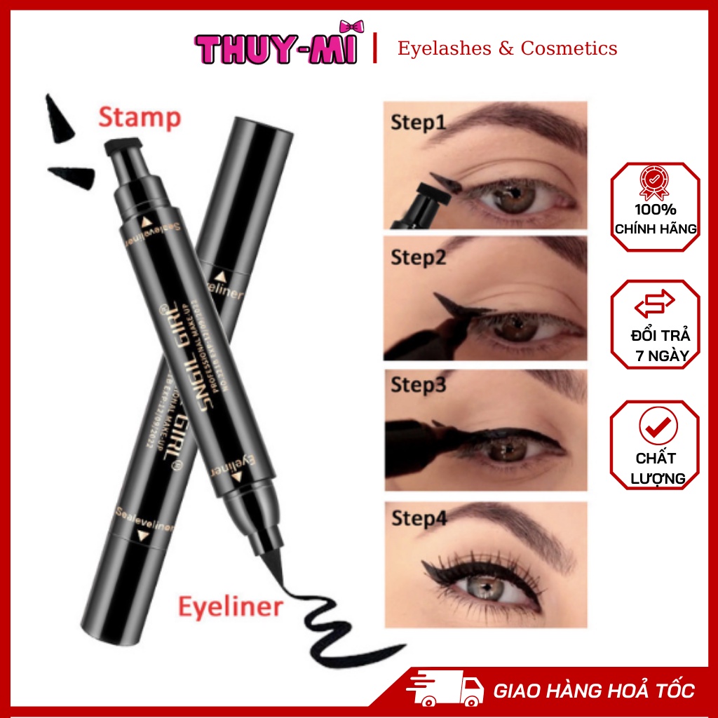 Bút kẻ mắt nước 2 đầu TẠO KHUÔN ĐUÔI MẮT SẴN chống nước không lem không trôi CAO CẤP No.Q614