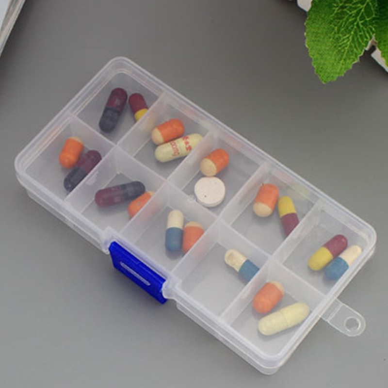 Hộp Nhựa Trong Suốt 10 Ngăn Đựng Trang Sức