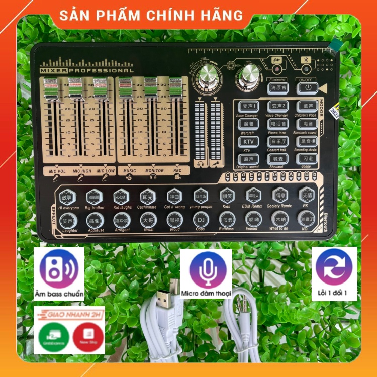 Sound Card H9 Livestream, Thu Âm, Live Tiktok, Bigo. Âm Thanh Sống Động, Dễ Dàng Sử Dụng, Kết Nối Bluetooth Bảo Hành 12T