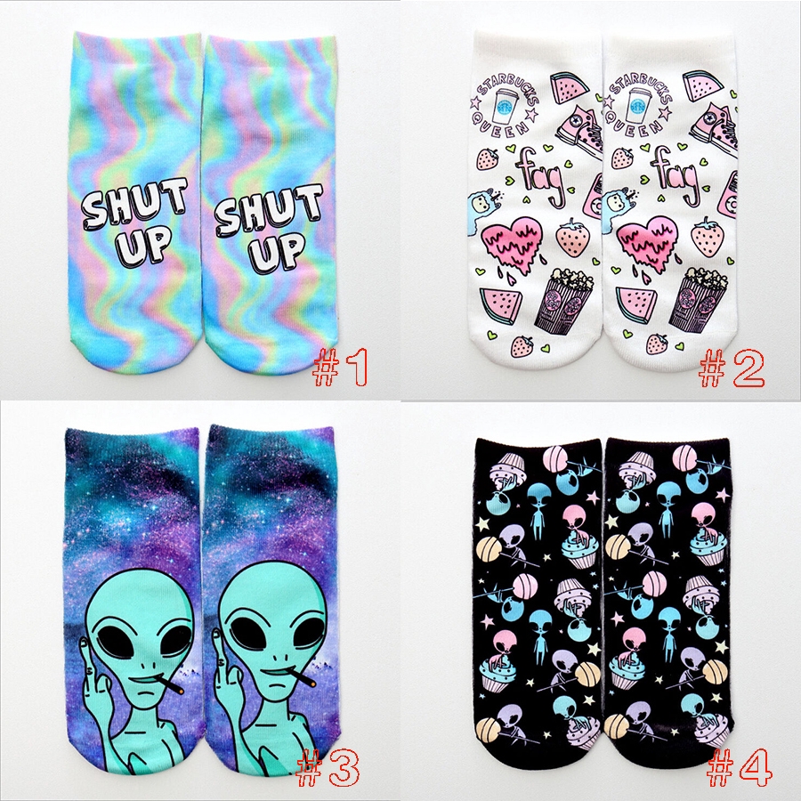 Vớ cotton mềm mại in hình thời trang 3D