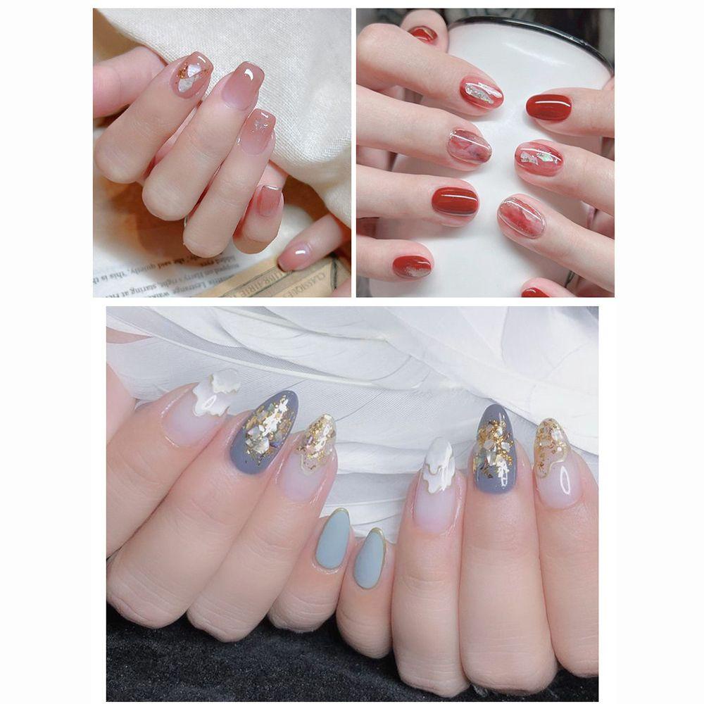 NIUYOU Hạt Charm Tự Nhiên Đính Móng Tay Nghệ Thuật