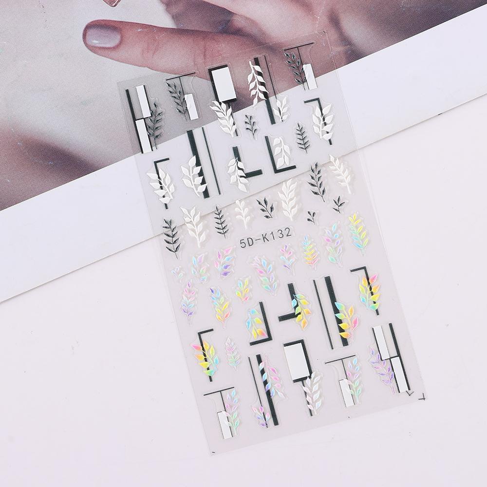 Miếng Dán Trang Trí Móng Tay Bằng Acrylic Màu Trắng Đen DIY