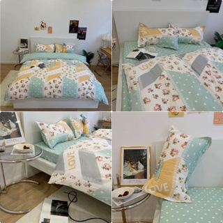 Bộ Chăn Ga Gối Hoạ Tiết Love Cotton Poly Nhập Khẩu