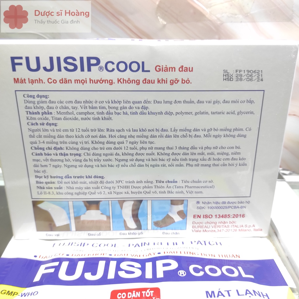 Cao Dán FUJISIP COOL - Hộp 10 túi x 2 miếng