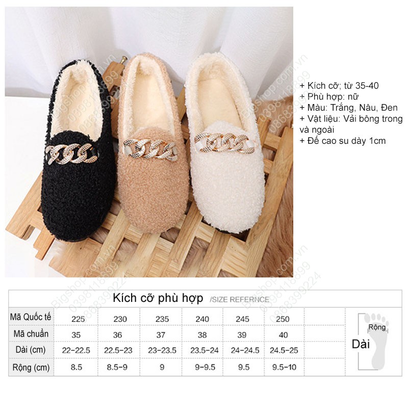 Giày lười bệt nữ với lông giữ nhiệt phù hợp mùa thu, đông, xuân | BigBuy360 - bigbuy360.vn