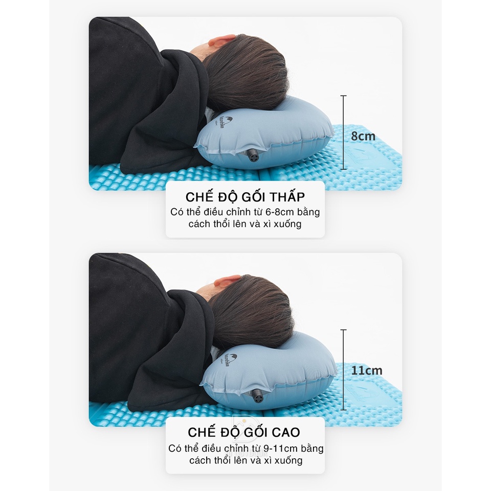 Gối Gấp Gọn Tự Bơm Hơi Naturehike NH20ZT006 Đa Năng