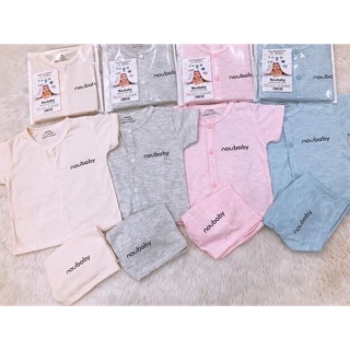 Bộ Noubaby cộc tay, cúc giữa ( còn màu hồng)