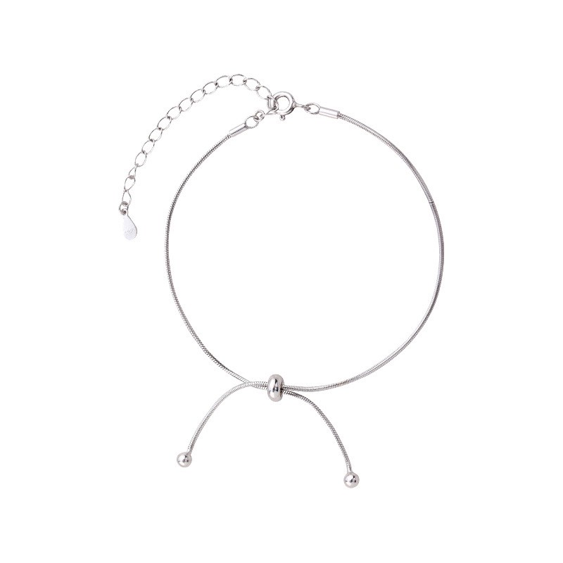 Lắc chân bạc TLEE bạc nữ dây rút mỳ thuôn xinh xắn TleeJewelry LT0131