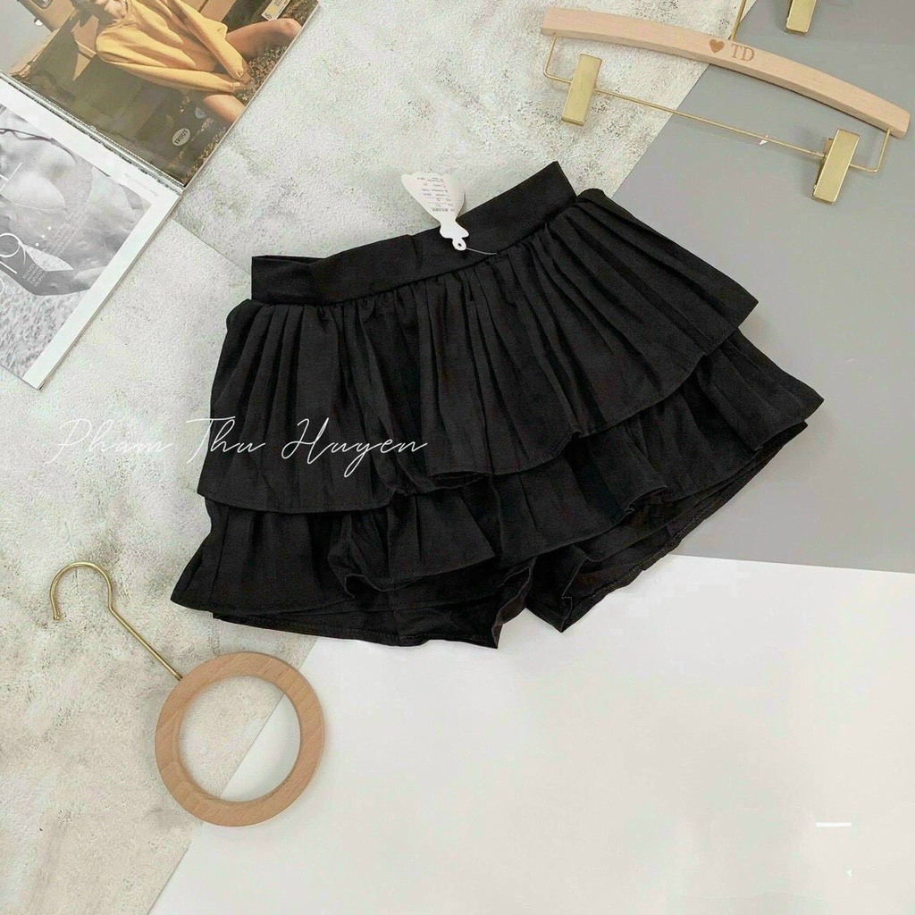 Chân Váy Voan 2 Tầng Xếp Ly Dáng Xòe Ngắn Có Kèm Quần Bên Trong Kiểu 3 | Smide Clothing