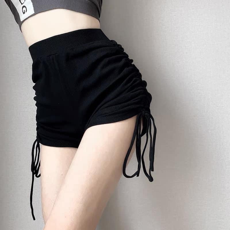 Quần short đùi dây rút 2 bên siêu cá tính quần đùi nữ cotton xuân hè | BigBuy360 - bigbuy360.vn