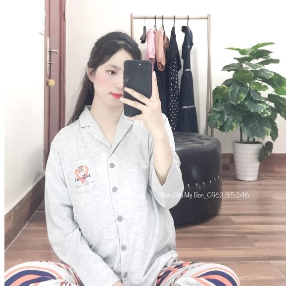 Bộ bầu và sau sinh chất cottong có chỗ cho bé tu ti