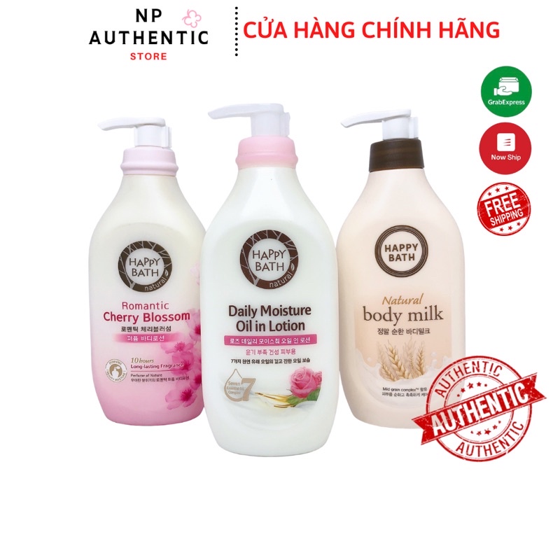 Sữa Dưỡng Thể HAPPY BATH Hàn Quốc Thơm Lâu 3 Hương