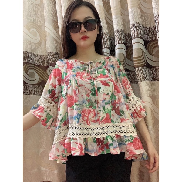 Áo tay loe vintage babydoll