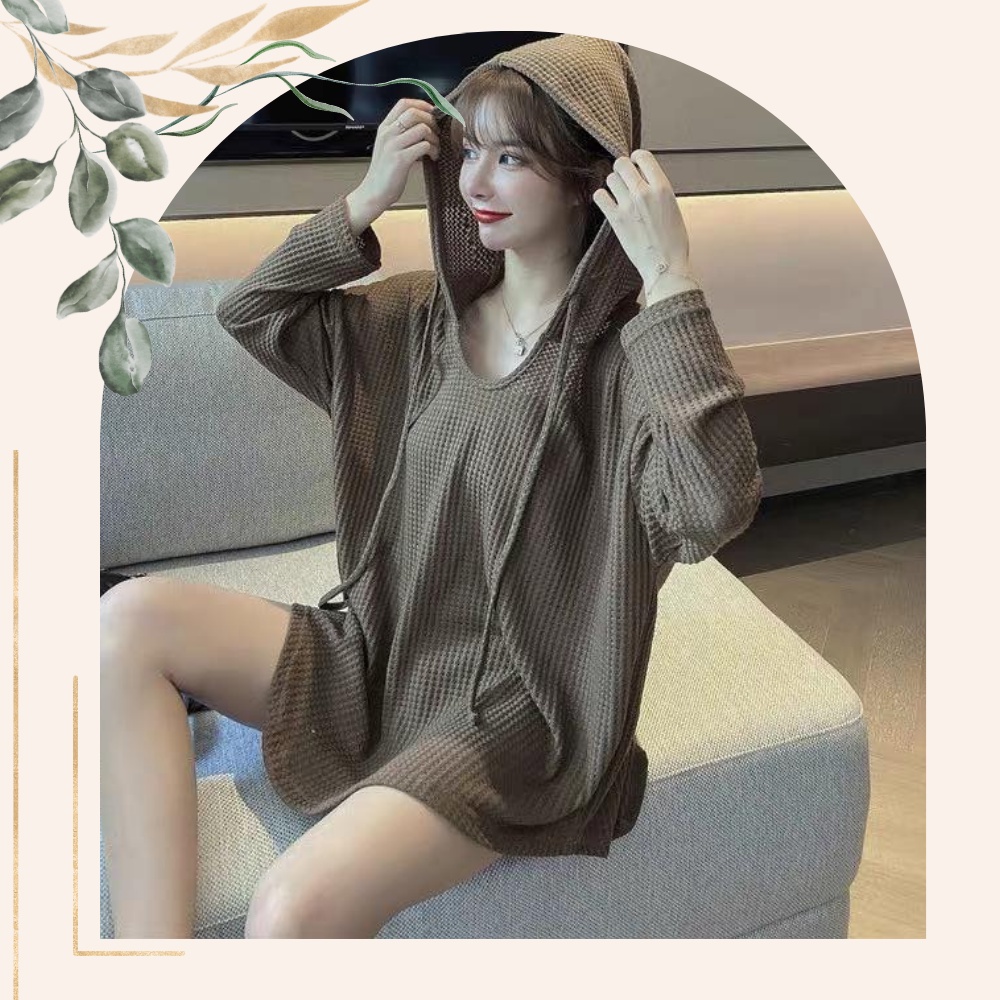 Áo hoodie nữ chất liệu len gạo • 2ENDSHOP