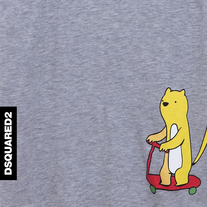 Áo Thun cotton Ngắn Tay In Hoạt Hình Đáng Yêu Thời Trang Xuân Hè Dành Cho Nam DSQUARED2 / D2 power