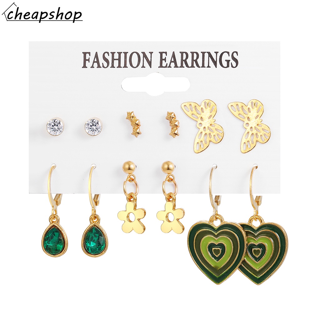 iF YOU Đôi Bông Tai Dáng Dài Họa Tiết Hoa Thời Trang Cho Nữ