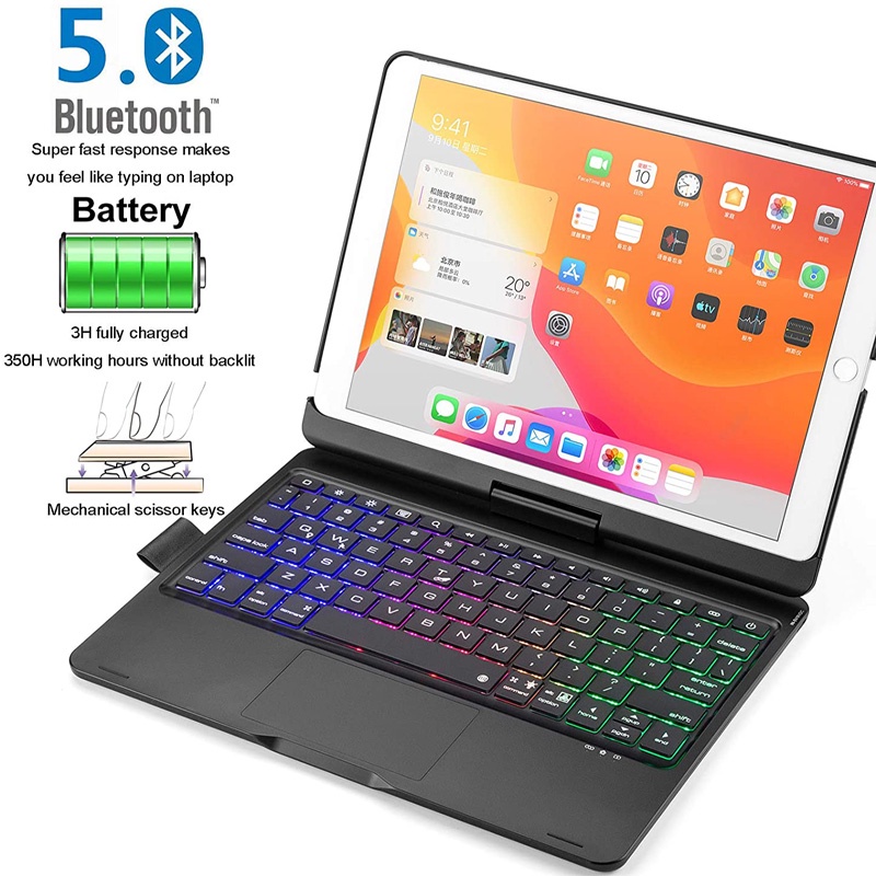 Bao Da Máy Tính Bảng Có Bàn Phím bluetooth Không Dây Cho ipad 10.2 7th 8th 9th gen 10th generation 10.9 '' ipad pro 11 10.5 air 3 4 5 Ốp