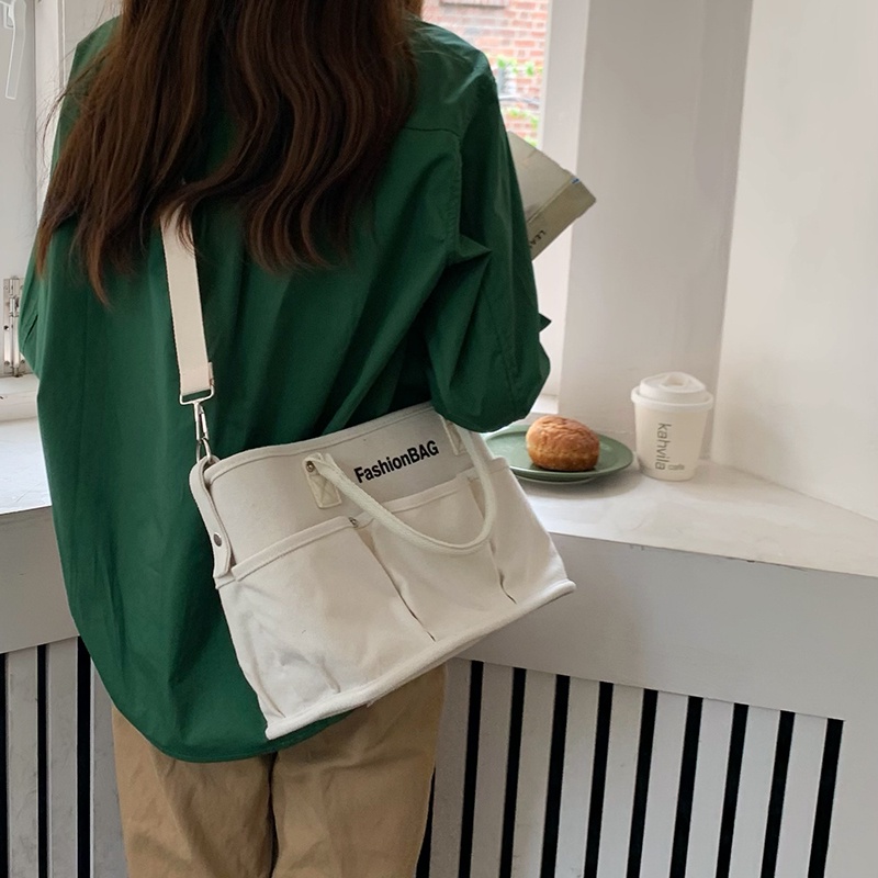 Túi Xách Vải canvas Cỡ Lớn Đa Năng Phong Cách Hàn Quốc Cho Nữ