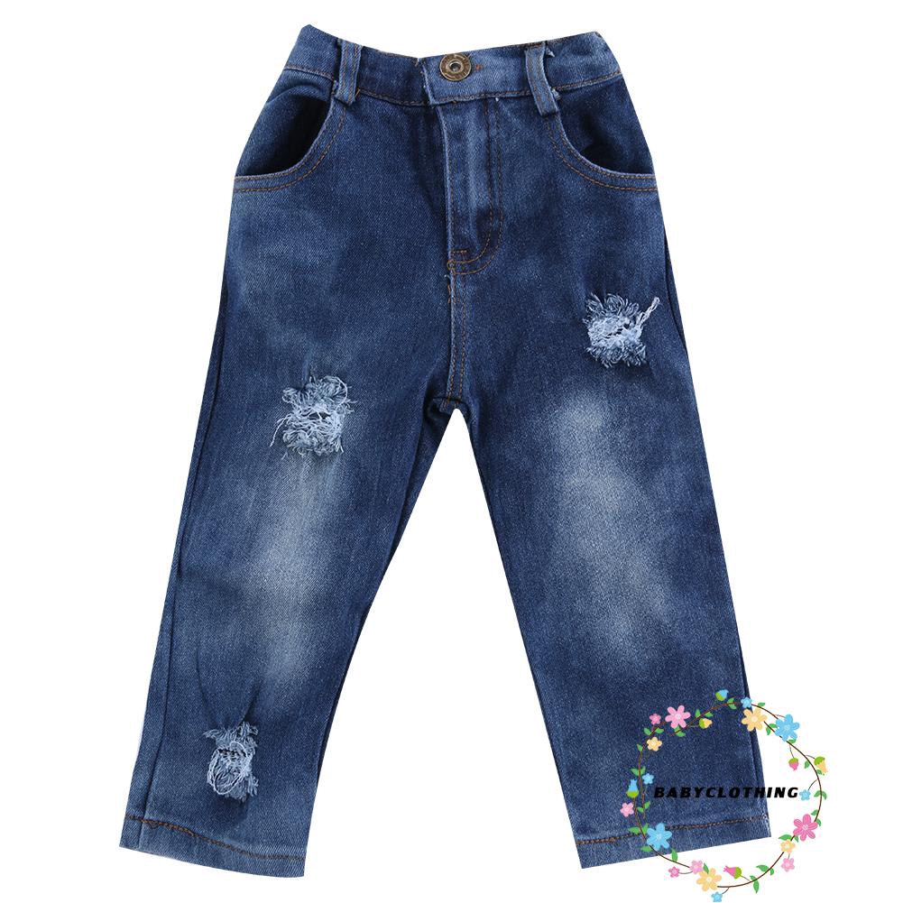 Set áo thun ngắn tay cổ tròn + Quần jeans dài thời trang cho bé trai