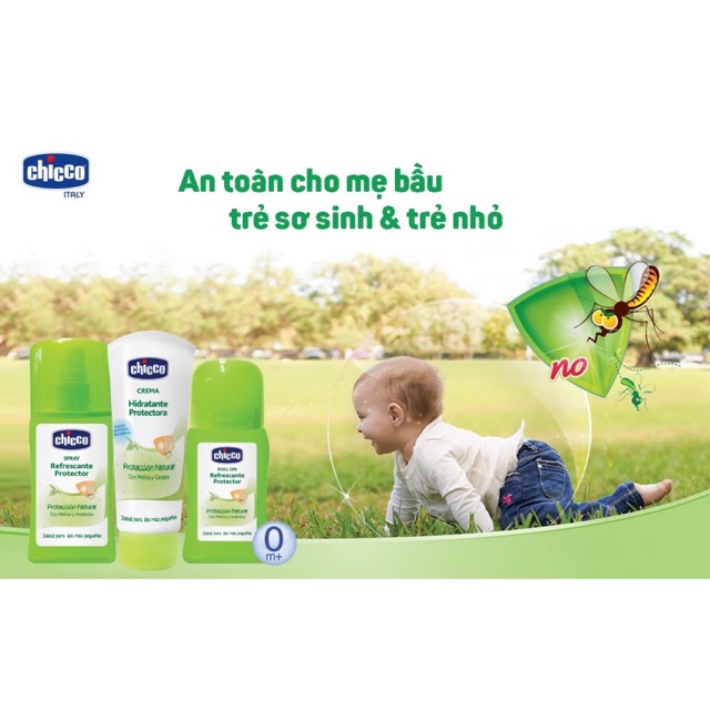 [CHICCO] XỊT/LĂN/KEM ĐA NĂNG XUA MUỖI CHO BÉ 0m+